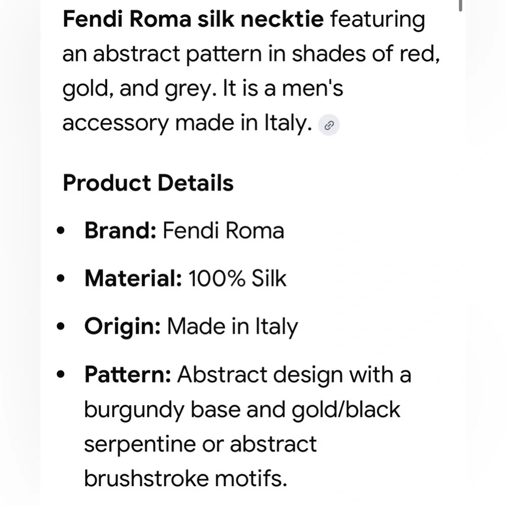 Fendi Burgundy Tie with abstract Pattern of reds, gold and gray
